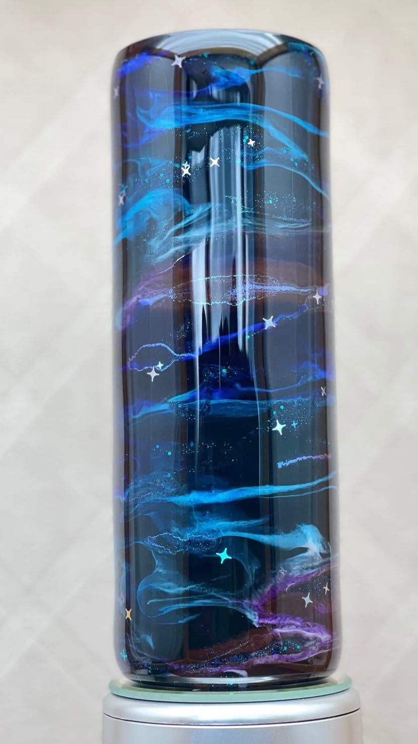 Galaxy Blues & Purples Swirl 20oz Tumbler