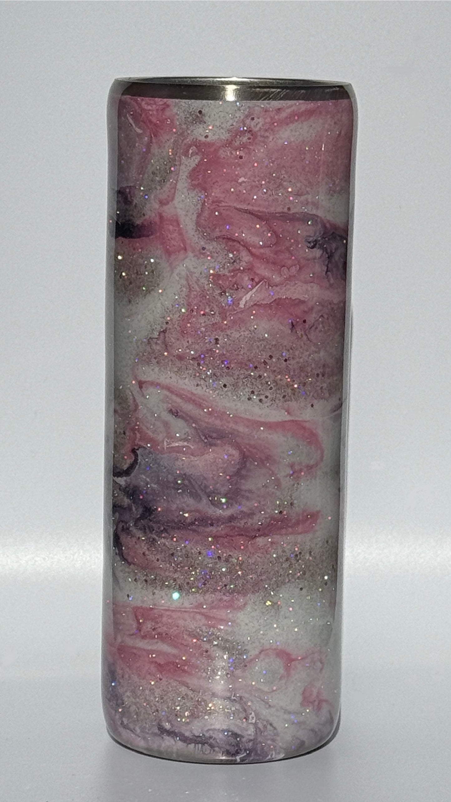 Pink and Purple Swirl Alcohol Ink Epoxy 20oz Drinking Tumbler