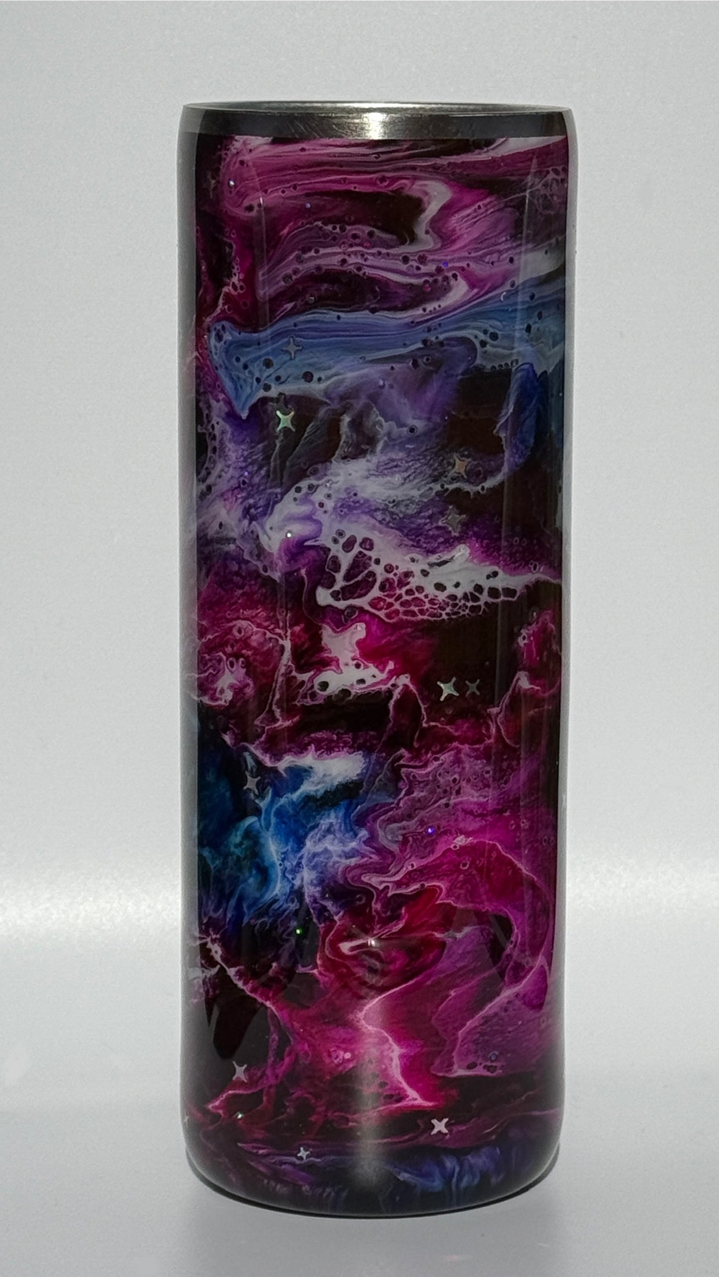 Galaxy Swirl Alcohol Ink Epoxy 20oz Drinking Tumbler