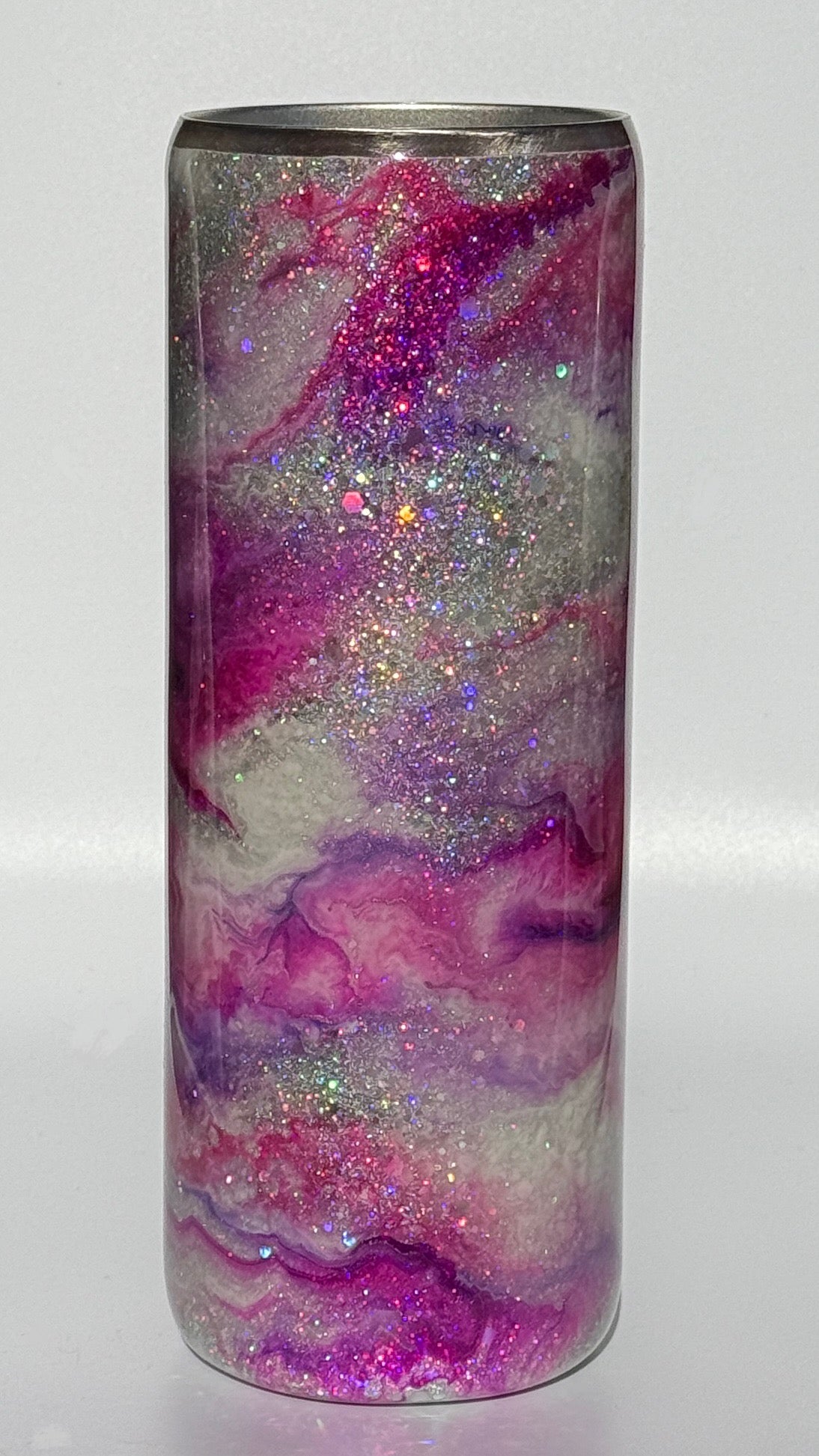 Pink and Purple Swirl Alcohol Ink Epoxy 20oz Drinking Tumbler