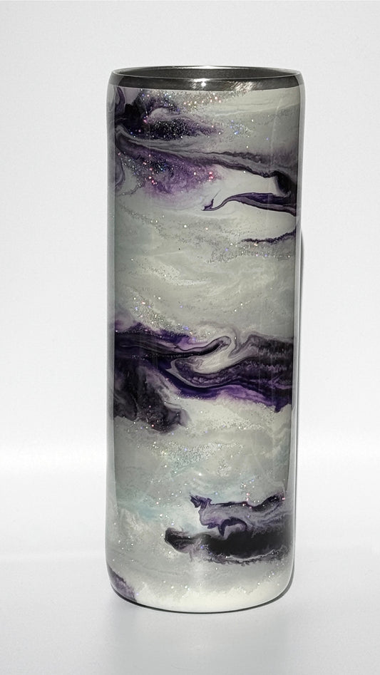 Purple Swirl Alcohol Ink Epoxy 20oz Drinking Tumbler