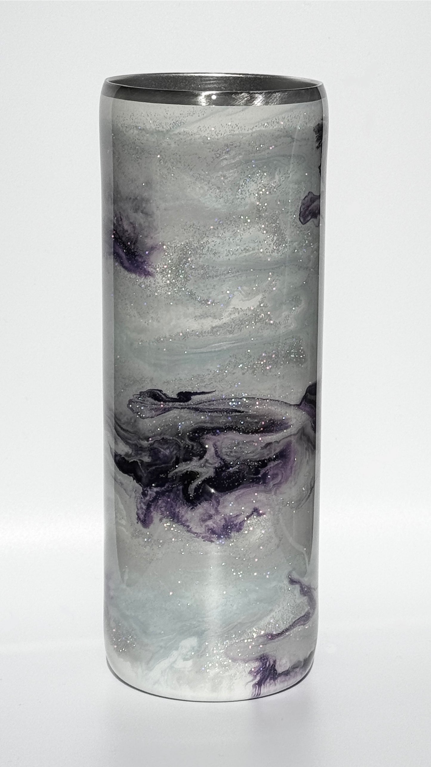 Purple Swirl Alcohol Ink Epoxy 20oz Drinking Tumbler