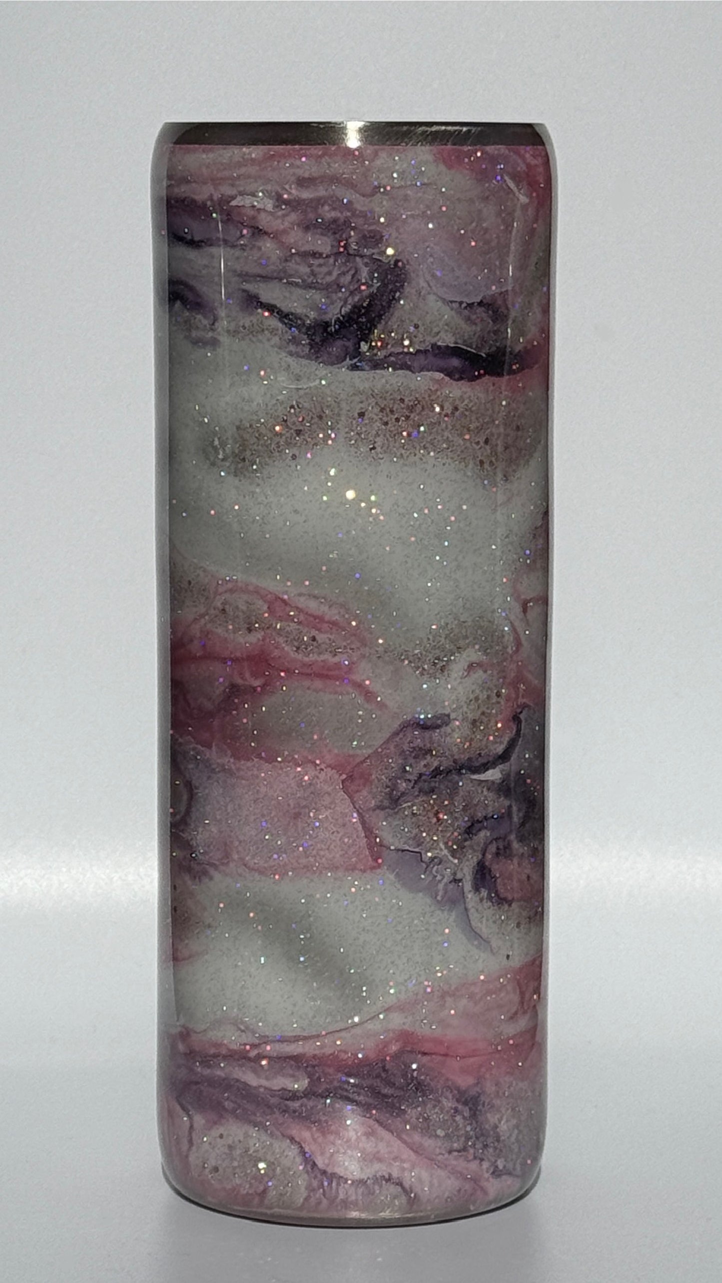 Pink and Purple Swirl Alcohol Ink Epoxy 20oz Drinking Tumbler